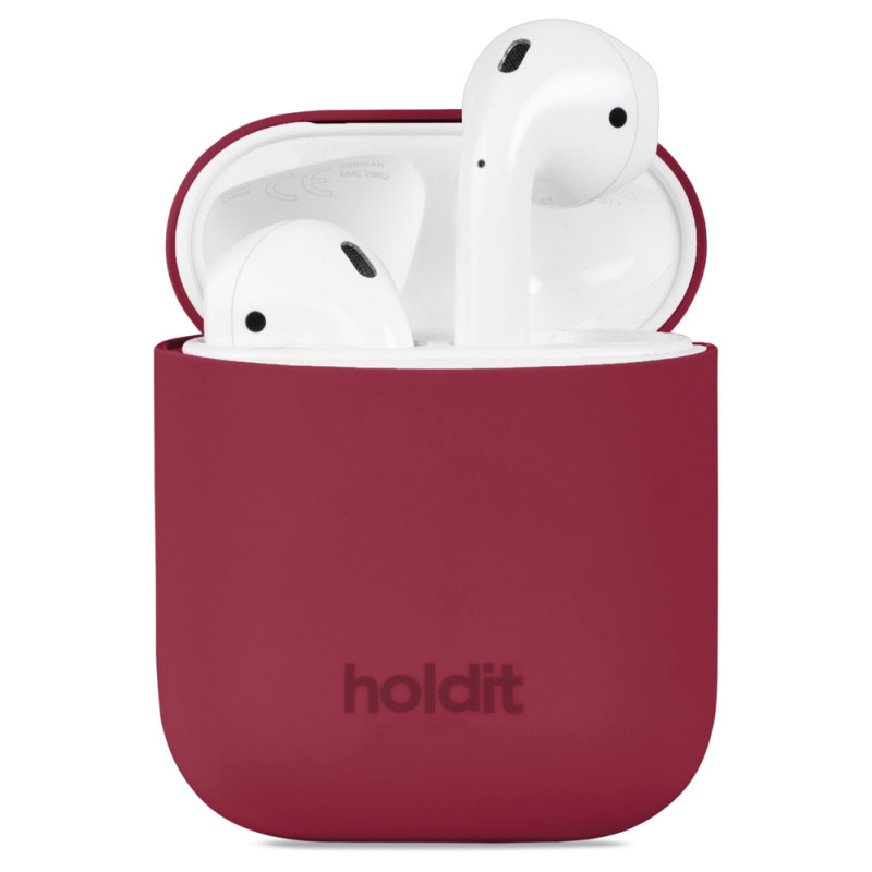 Kaлъф Holdit за AirPods 1, 2, Silicone Case, Red V...