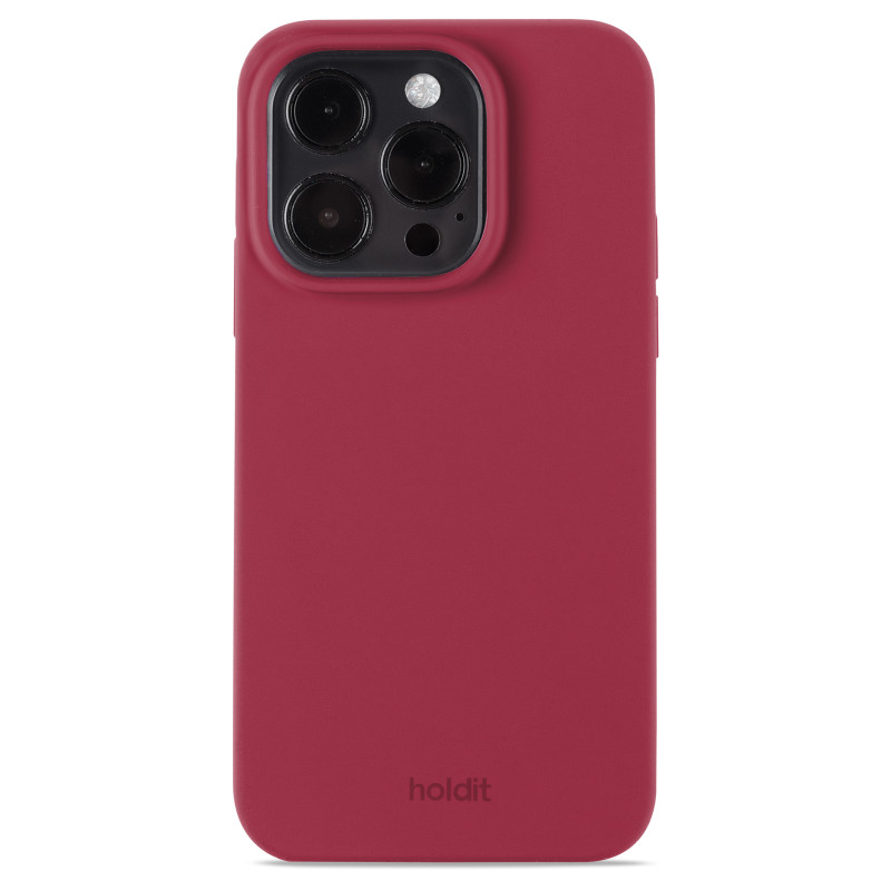 Гръб Holdit за iPhone 15 Pro, Silicone Case, Red V...