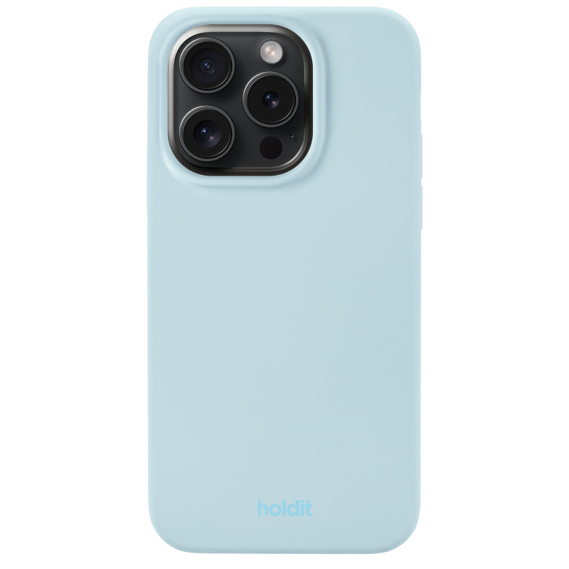 Гръб Holdit за iPhone 15 Pro, Silicone Case, Mineral Blue