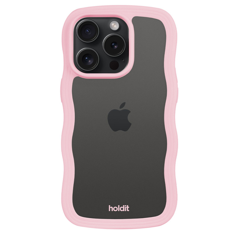 Гръб Holdit Wavy Case iPhone за 14 Pro - Розова рамка