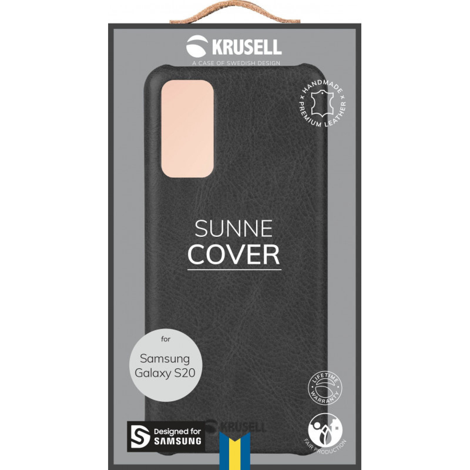 Гръб Krusell Sunne Cover за Samsung Galaxy S20 - Винтидж - Черен