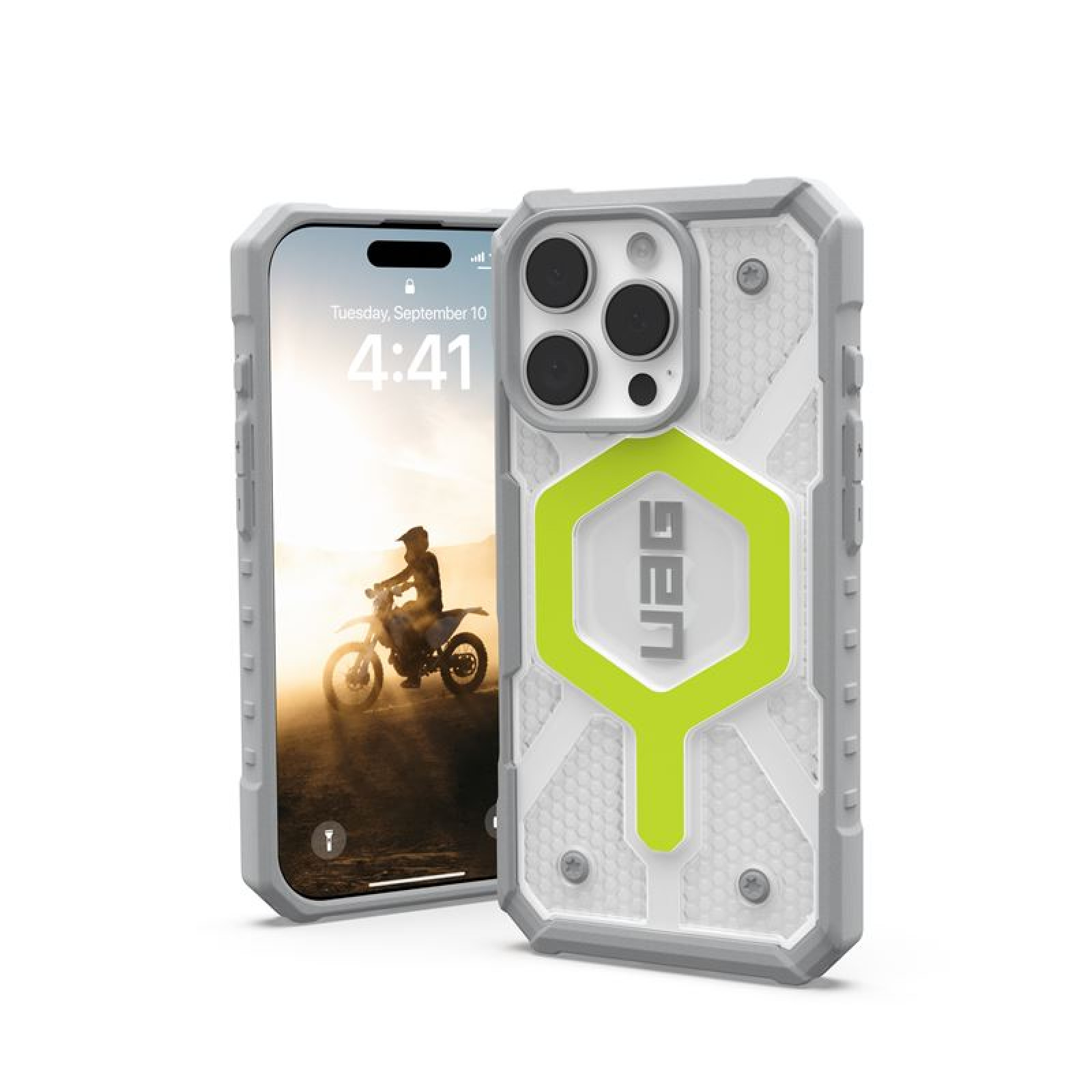 Гръб UAG Pathfinder Clear Magsafe за iPhone 16 Pro Max - Active Neon