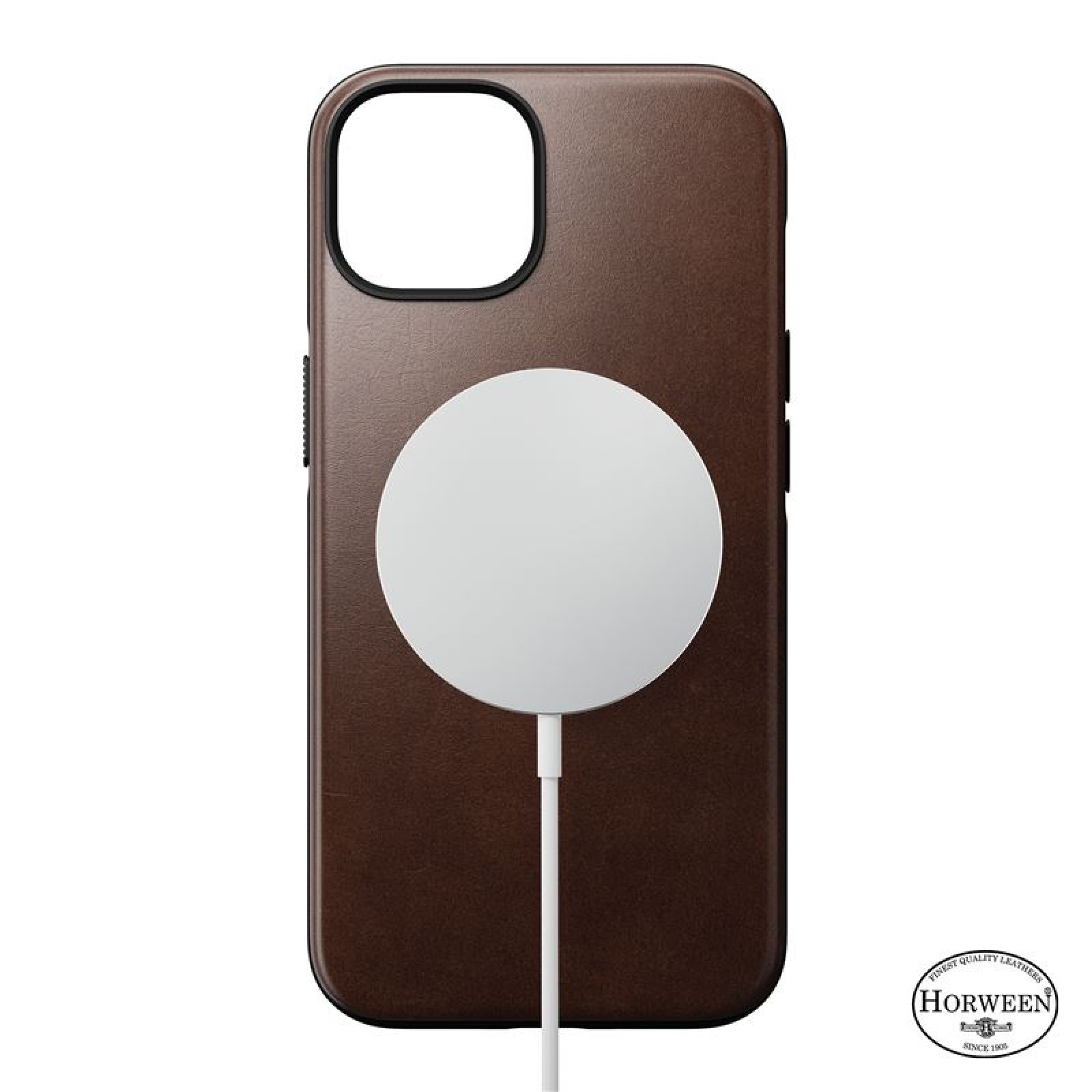 Гръб Nomad Modern Leather MagSafe Case за iPhone 14 - Кафяв