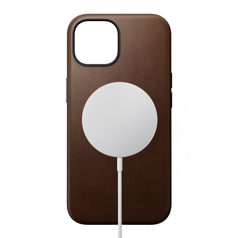 Гръб Nomad Modern Leather Case за iPhone 15 - Кафяв