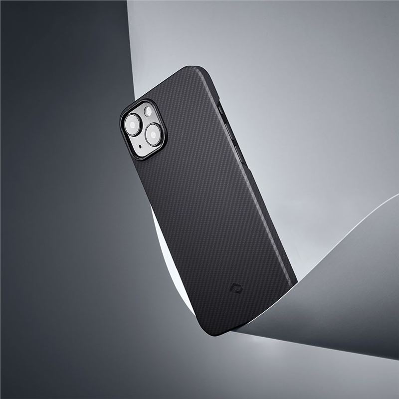 Гръб Pitaka за iPhone 13, Air Case, Черно/сив