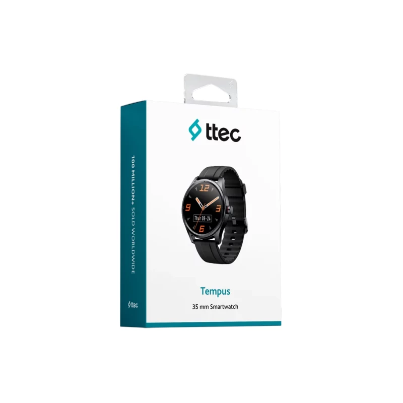 Smart часовник ttec Tempus 35mm TFT Screen Circular Metal Casing Smart Watch - Черен