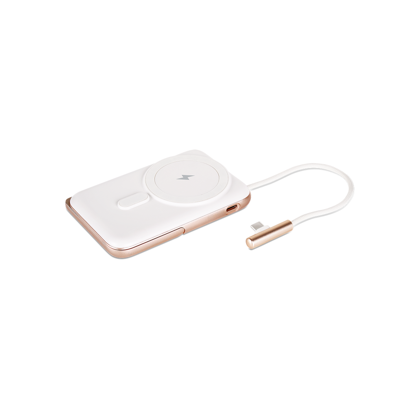 Външна батерия ttec ReCharger Pro M 10.000mAh MagSafe Comp. PD 20W Inserted USB-C Cable Powerbank  - Бяла