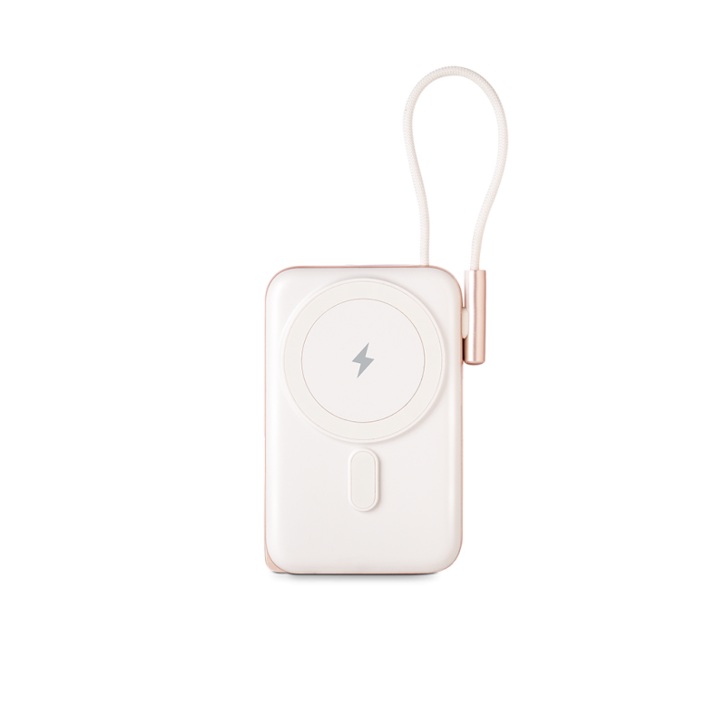 Външна батерия ttec ReCharger Pro M 10.000mAh MagSafe Comp. PD 20W Inserted USB-C Cable Powerbank  - Бяла