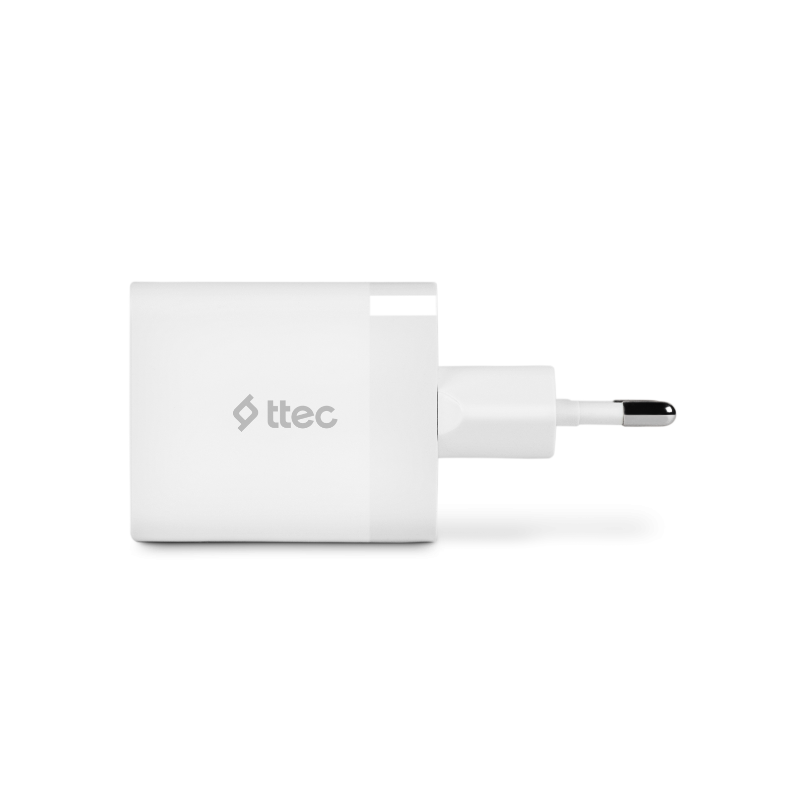 Зарядно 220V ttec SmartCharger Duo PD 45W Travel Charger USB-C+USB-A - Бяло