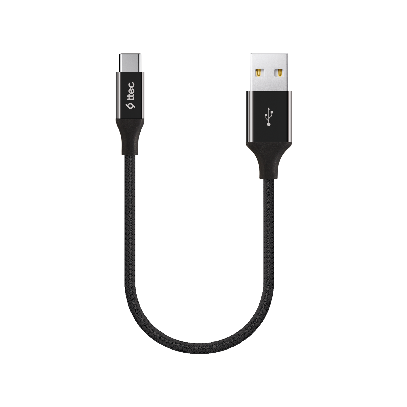 Кабел ttec AlumiCable Type C Charge / Data Cable , 2.0 , 30 cm - Черен