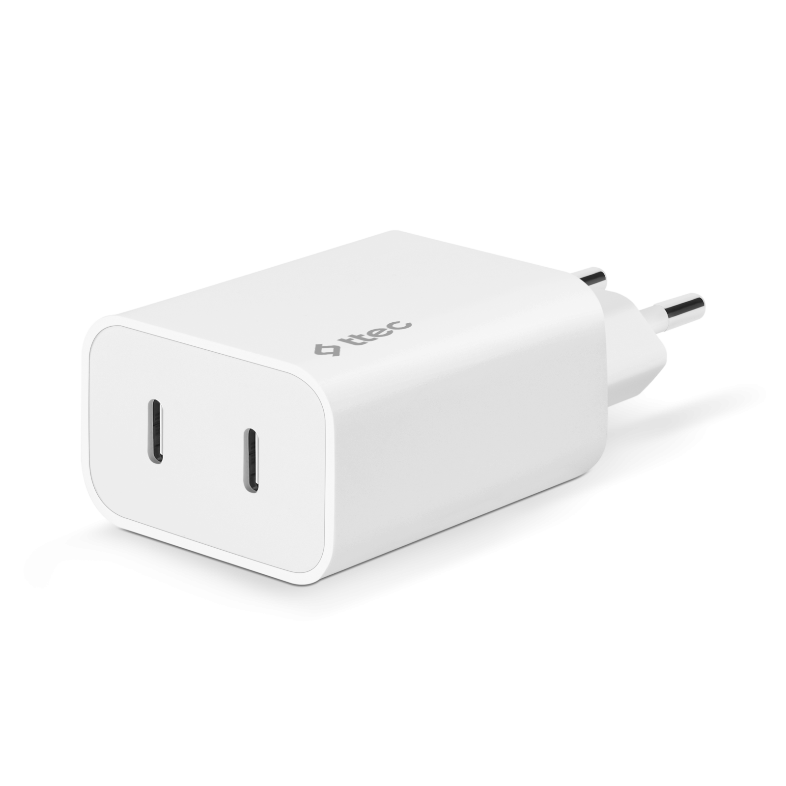 Адаптер ttec SmartCharger Duo PD 40W Travel Charger  USB-C + USB-C - Бял