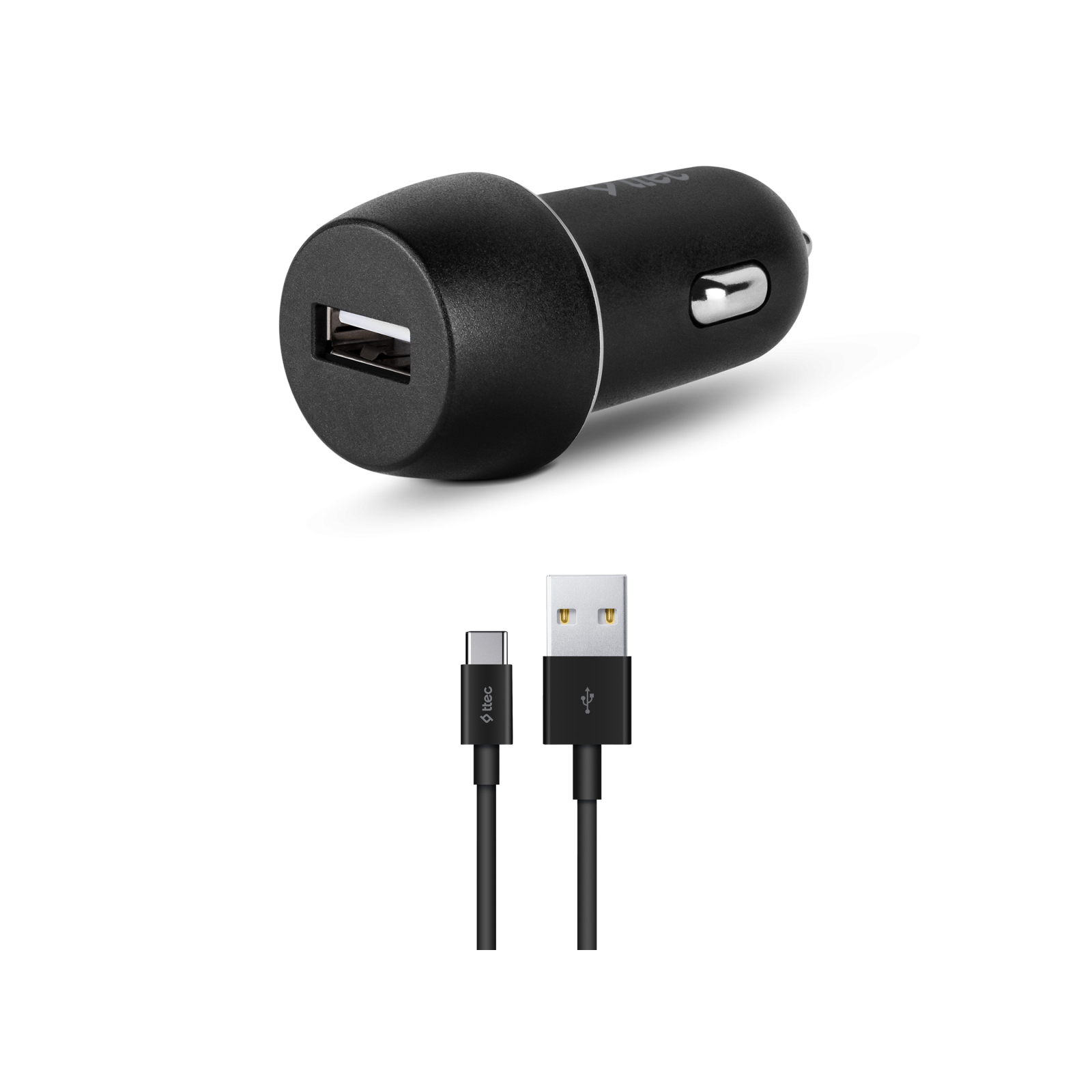 Зарядно устройство SmartCharger In-Car Charger 2.1A + Type-C Cable, Black