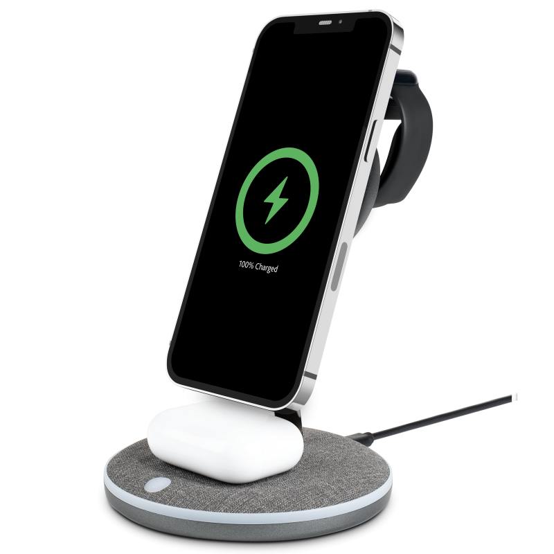 Wireless зарядно - стойка ttec AirCharger Trio M MagSafe Comp. 3in 1  iPhone + Apple Watch + AirPods Wireless Fast charger