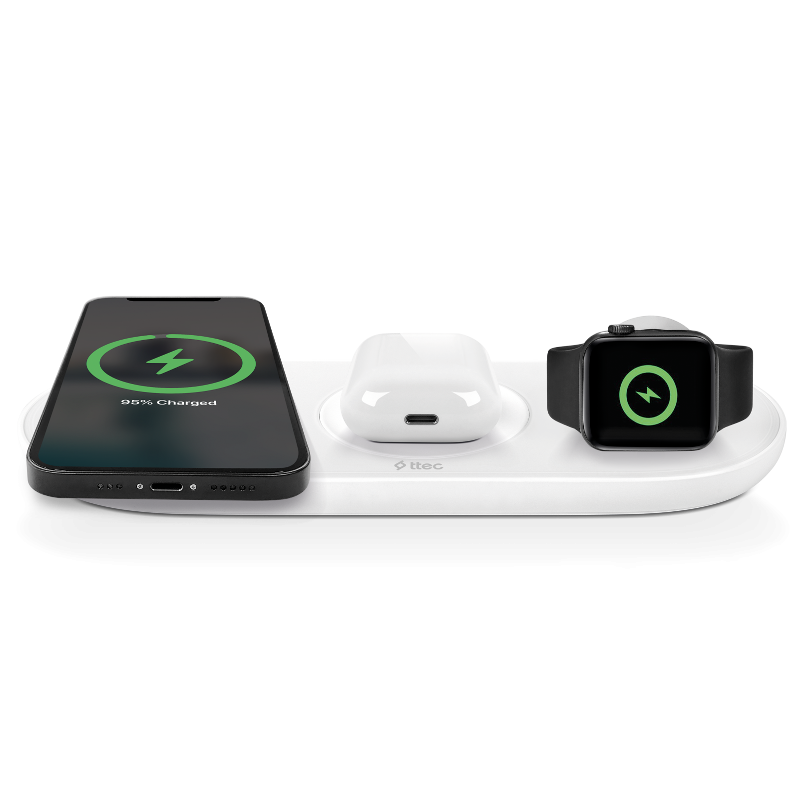 Безжично зарядно устройство ttec SmartCharger Air+ iPhone+Apple Watch+AirPods Wireless Fast
