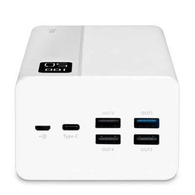Външна батерия ttec ReCharger Mega LCD 50.000 mAh PD 20W Powerbank - Бяла
