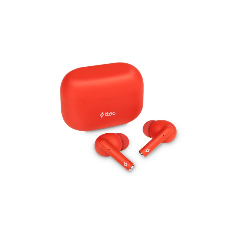 Bluetooth слушалки ttec, AirBeat Tone, TWS Headset, Червени