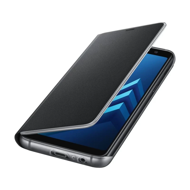 Оригинален калъф Flip за Samsung A8 2018 черен...