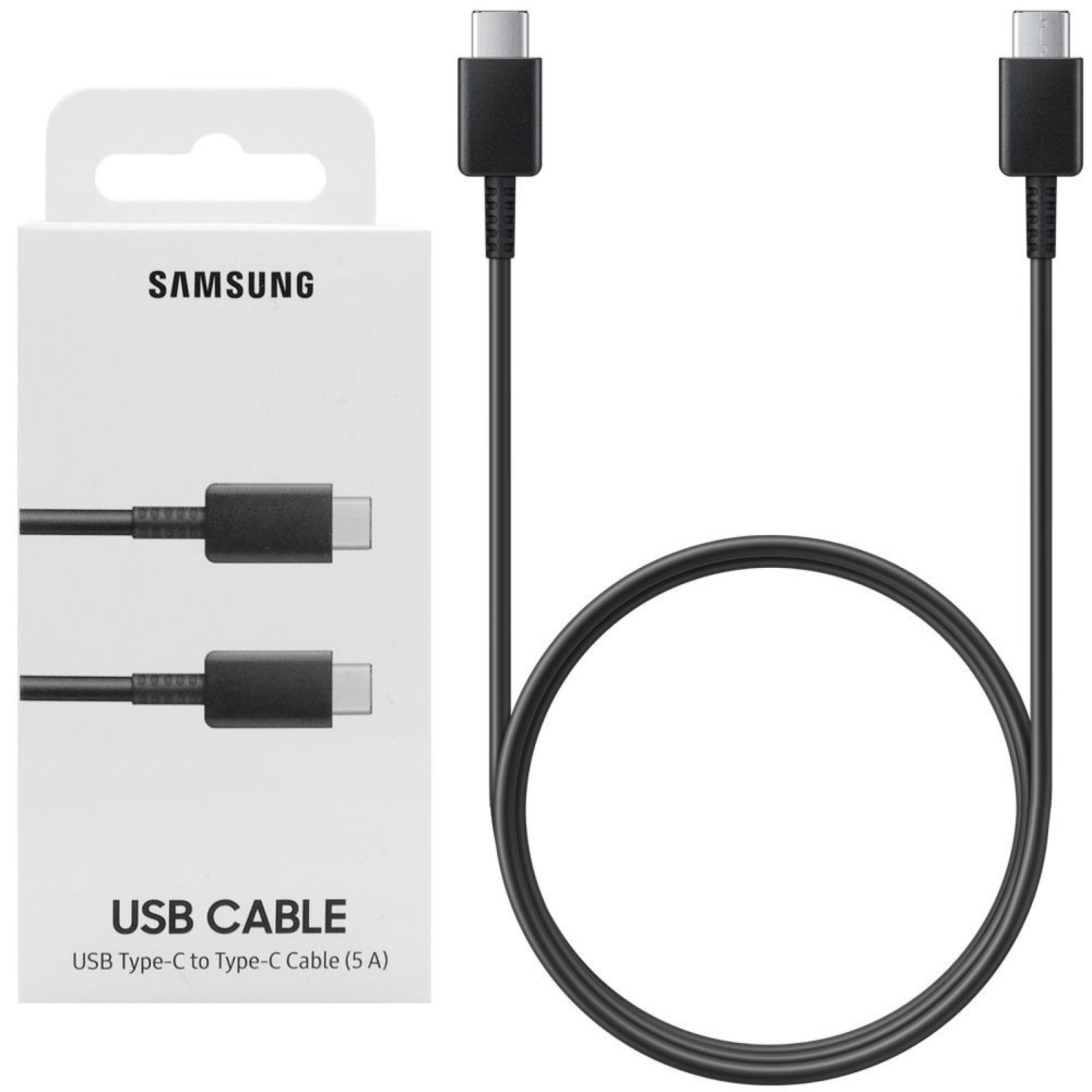 Data кабел Samsung USB-C/USB-C Data Cable 5A 1m - Черен, EP-DN975BBE