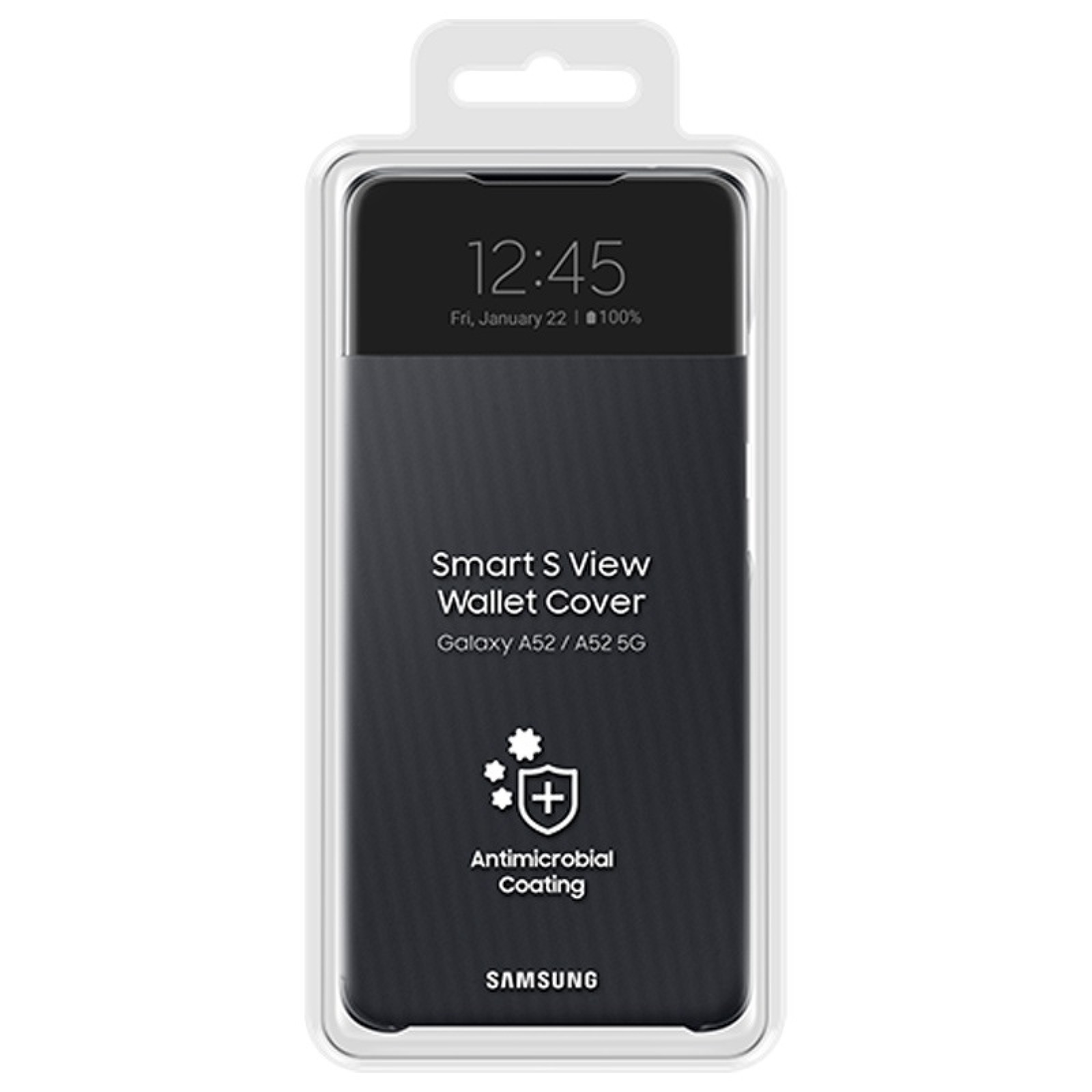Оригинален калъф Samsung S-View Case за Samsung Galaxy A52/A52 5G/A52s - Черен, EF-EA525PBE