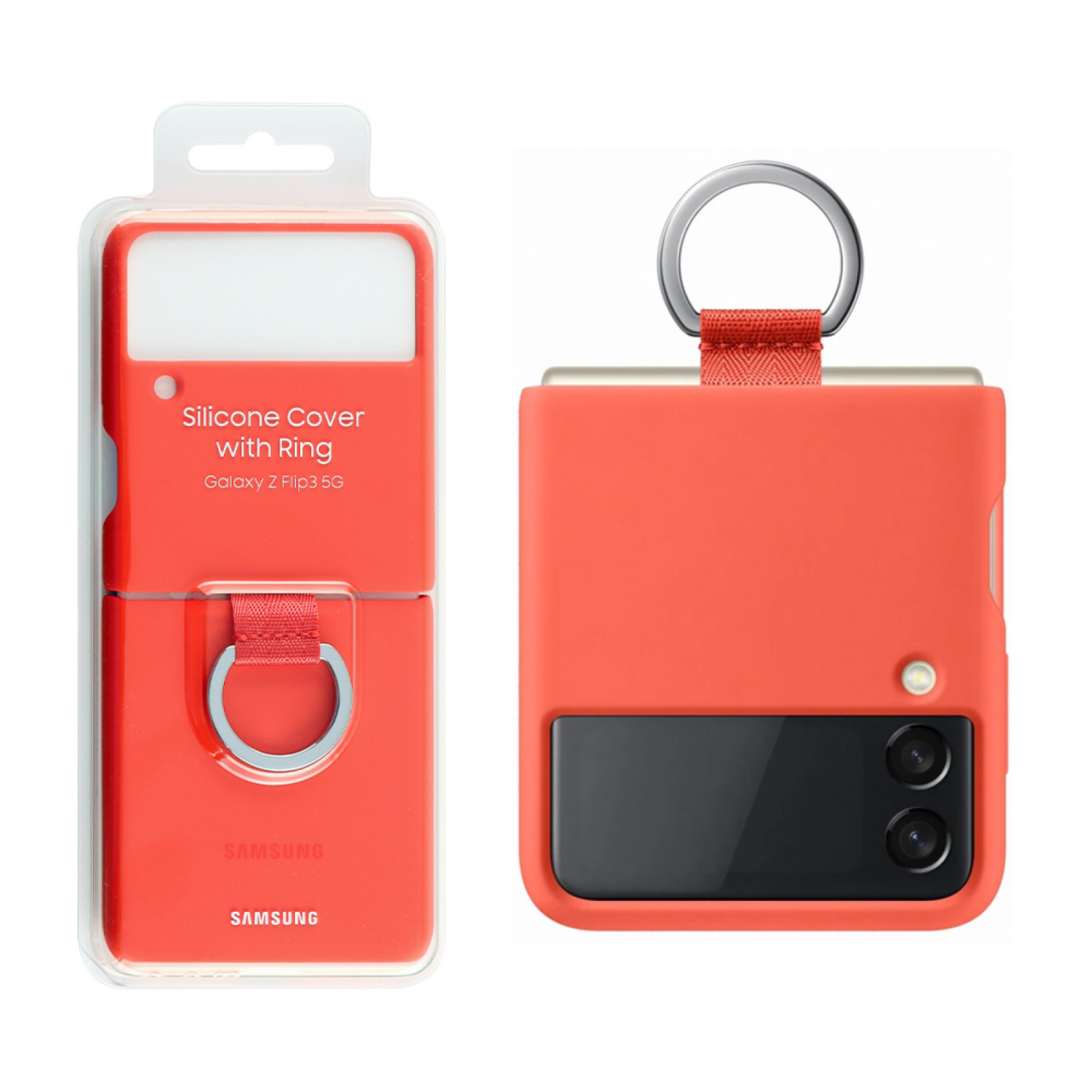 Оригинален гръб Samsung Silicone Cover за Galaxy Z Flip 3 - Coral, EF-PF711TPE - Samsung Galaxy Z Flip 3 | Phoneplay.bg