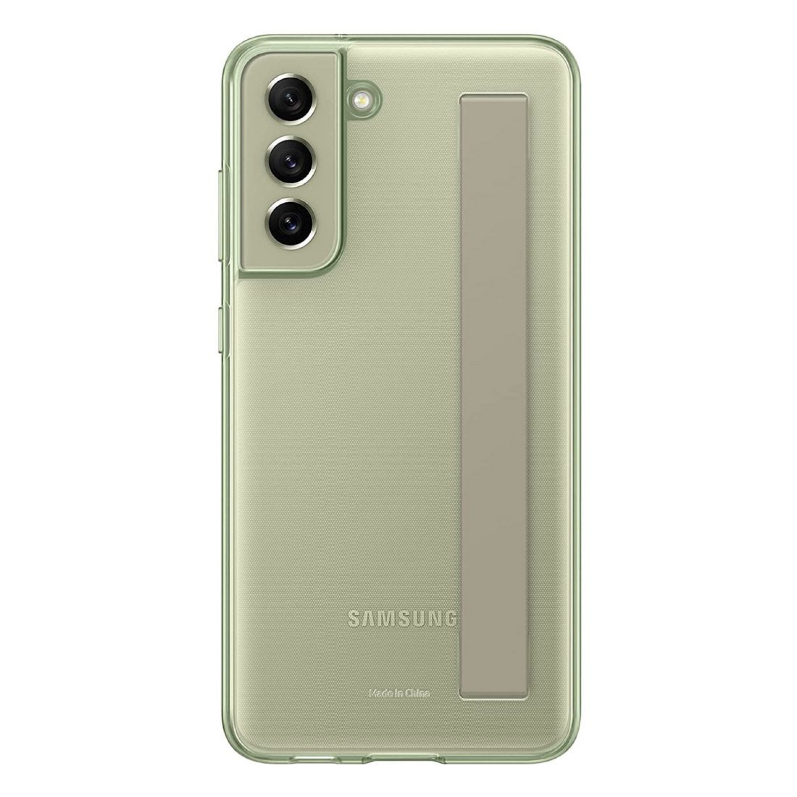 Оригинален гръб Samsung Clear Strap Cover for Galaxy S21 FE - Olive Green, EF-XG990CME
