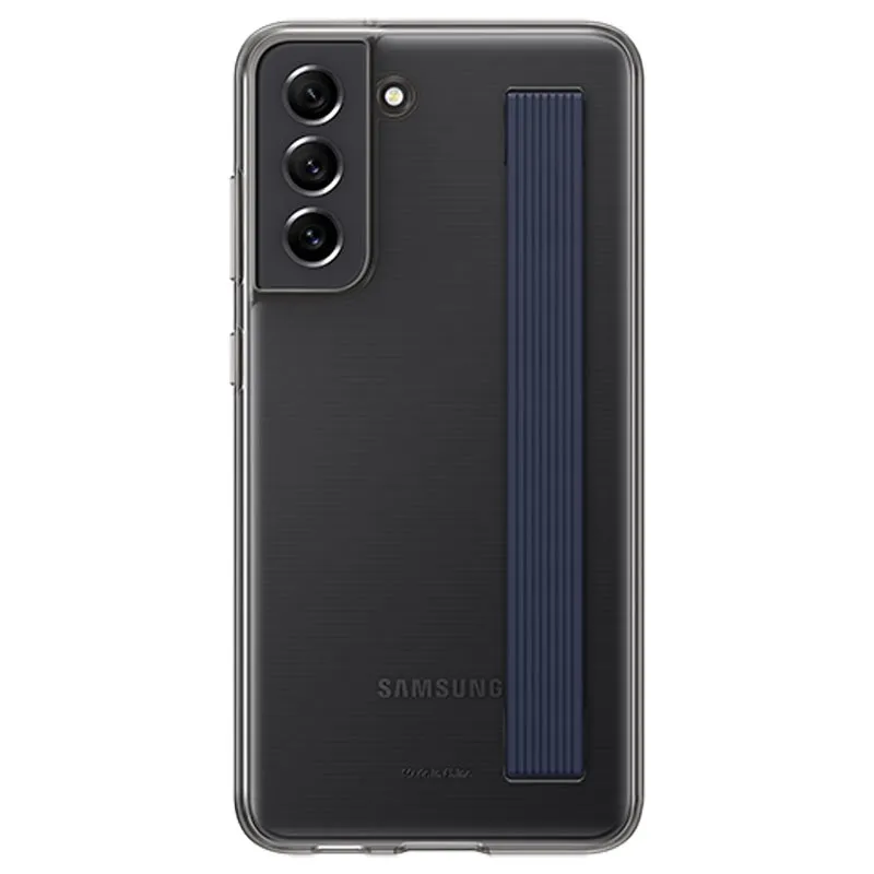 Оригинален гръб Samsung Clear Strap Cover за Samsung Galaxy S21 FE - Тъмно сив, EF-XG990CBE