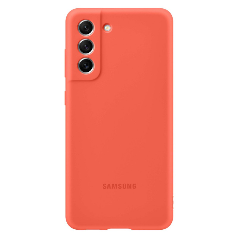 Оригинален гръб Samsung Silicone Cover за Samsung Galaxy S21 FE - Coral EF-PG990TPE