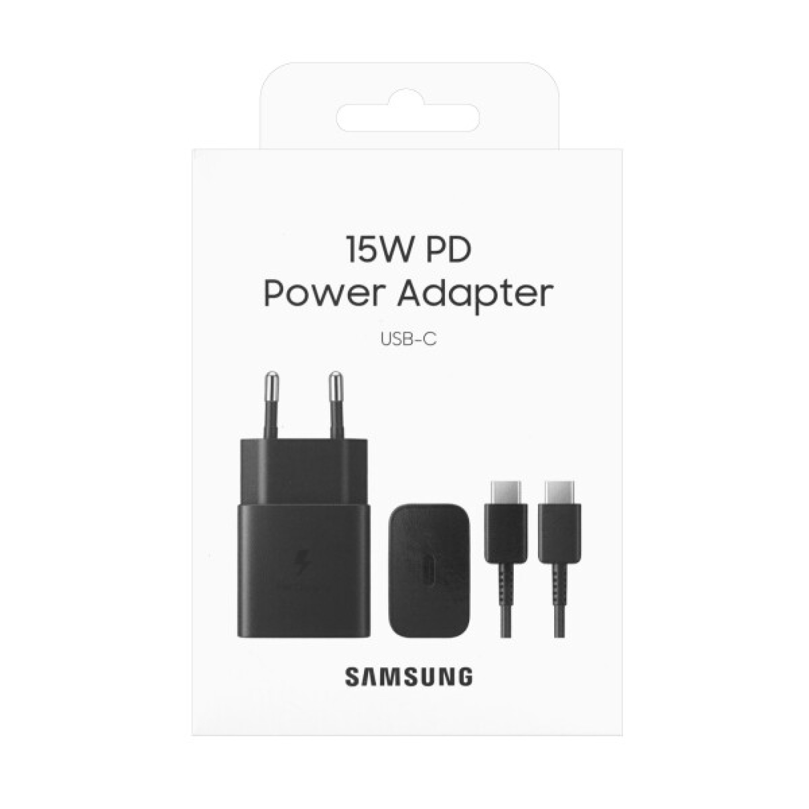Зарядно 220V Samsung USB-C 15W Travel Charger + USB-C Data Cable - Черно, EP-T1510XBE