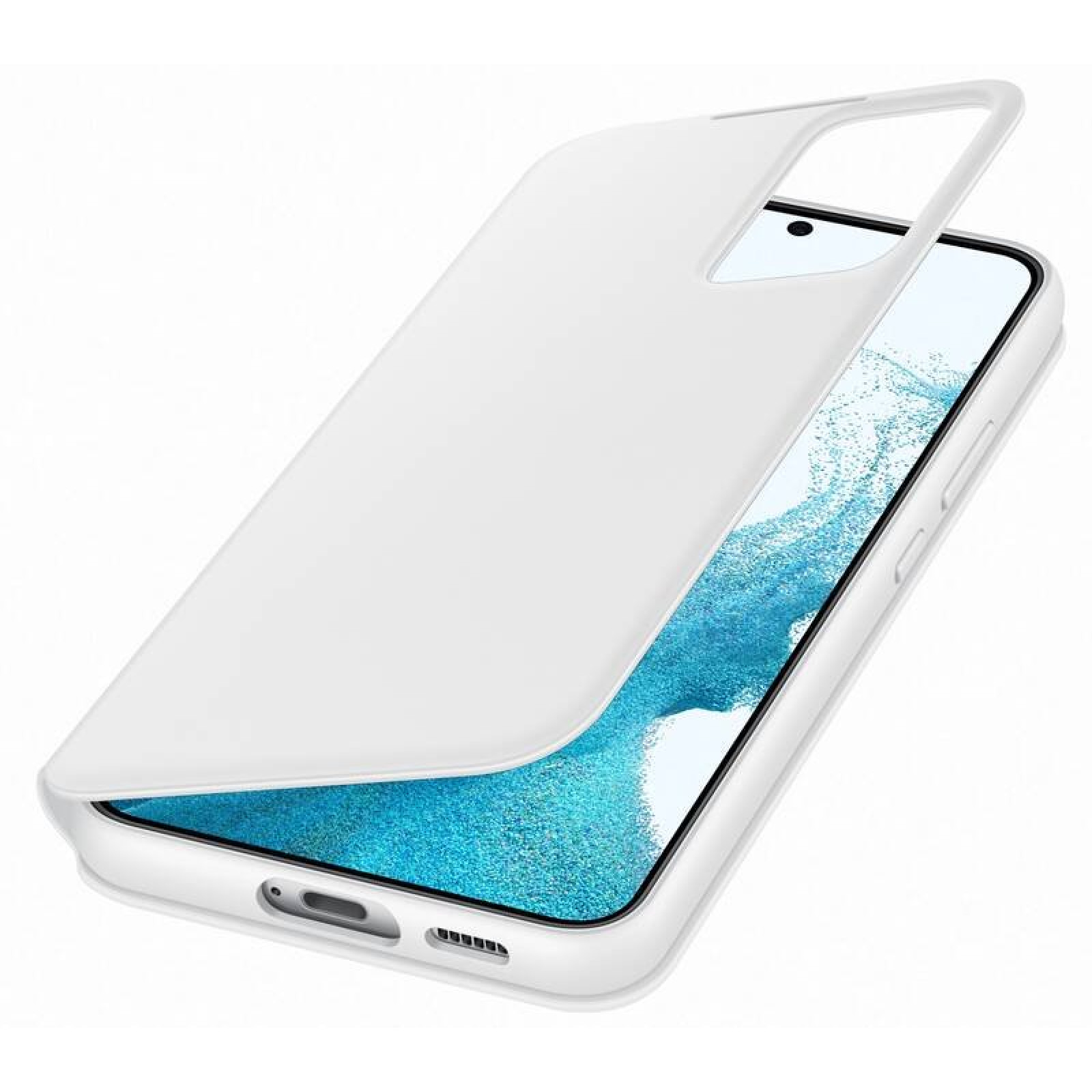 Оригинален калъф  Samsung Clear View Cover за Galaxy S22 Plus - Бял, EF-ZS906CWE