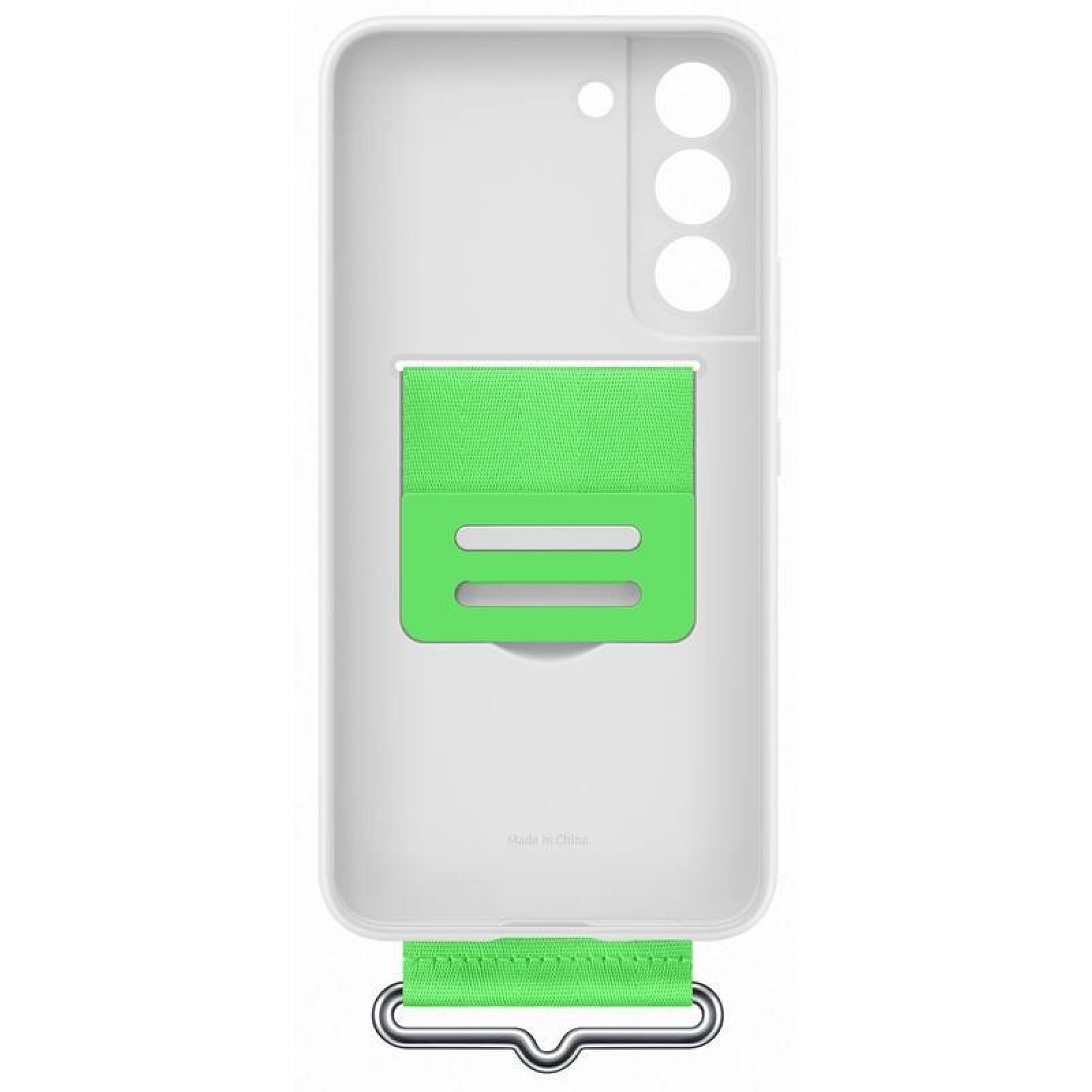Оригинален калъф Samsung Silicone Cover with Strap за Galaxy S22  - Бял, EF-GS901TWE