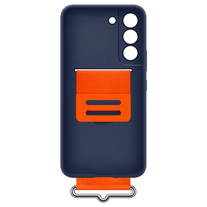Оригинален гръб Samsung Silicone Cover with Strap за Samsung Galaxy S22 - Син, EF-GS901TNE