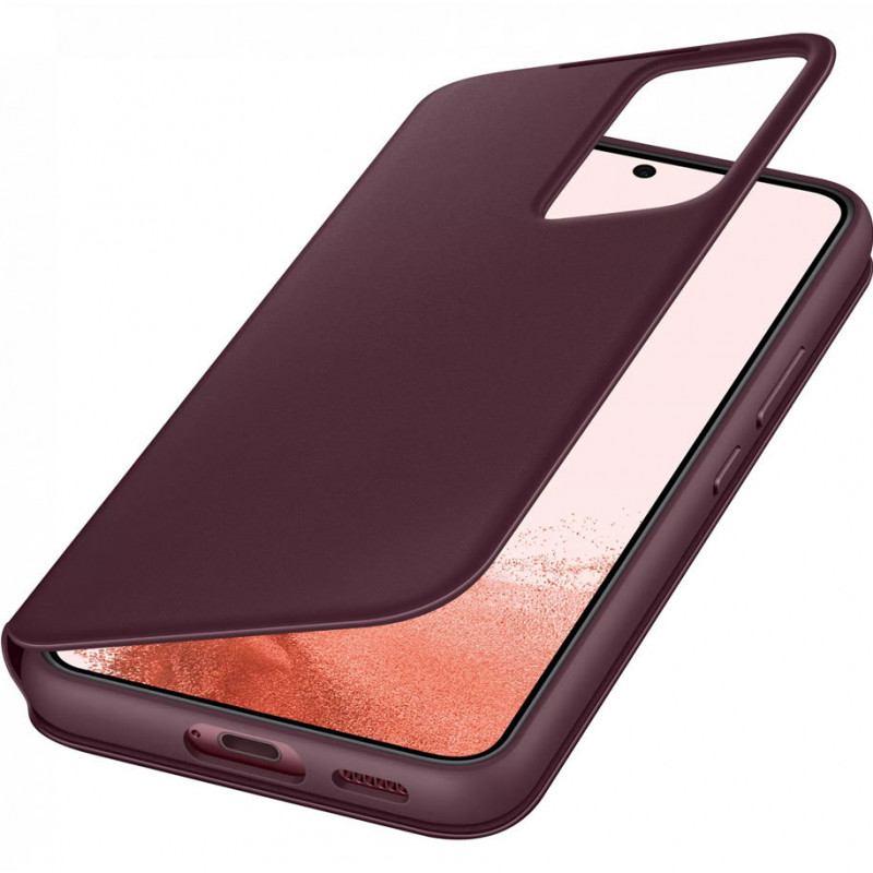 Оригинален Калъф Samsung Clear View Cover за Galaxy S22 Plus - Бордо, EF-ZS906CEE