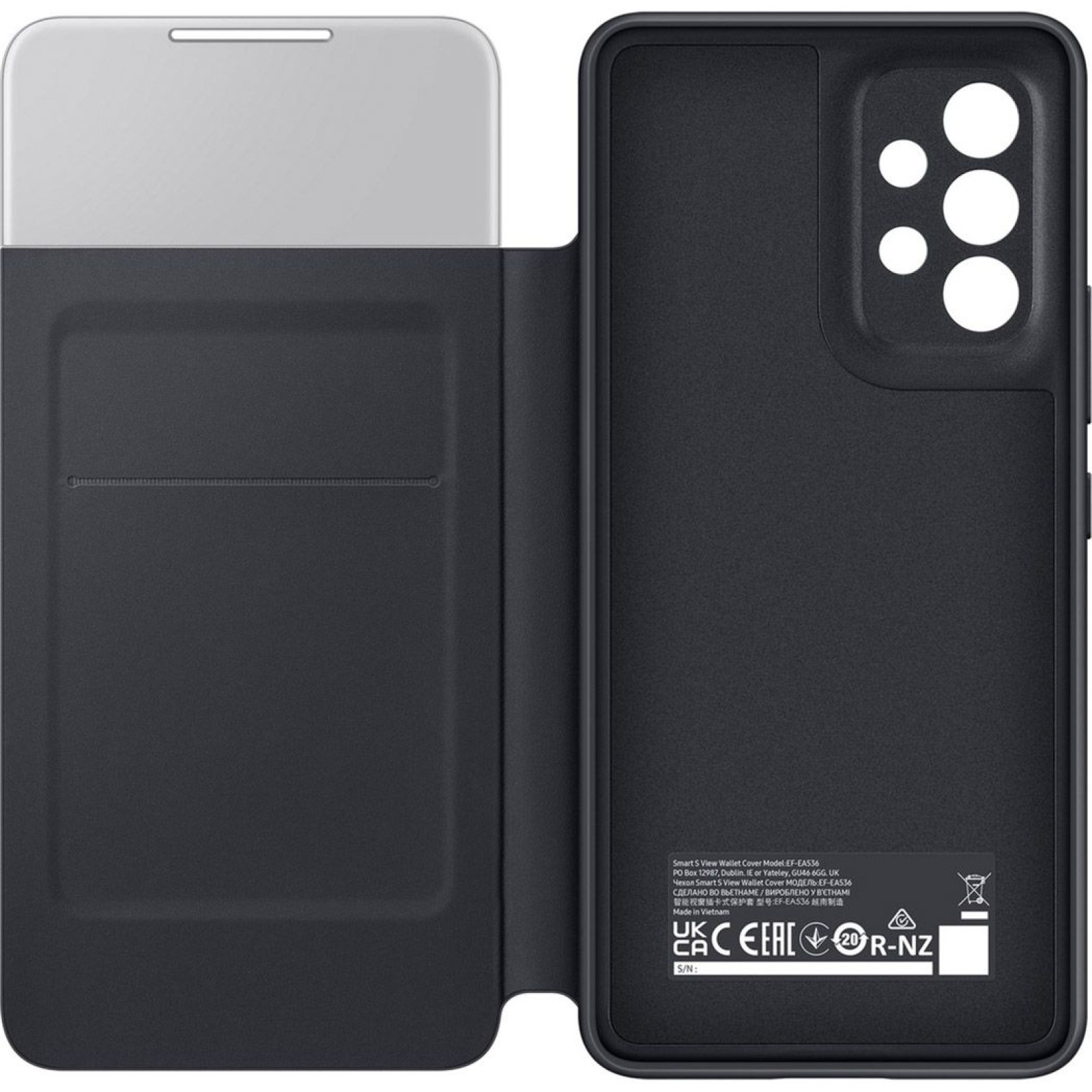 Оригинален калъф Samsung S-View Case за Galaxy A53 5G  - Черен, EF-EA536PBE