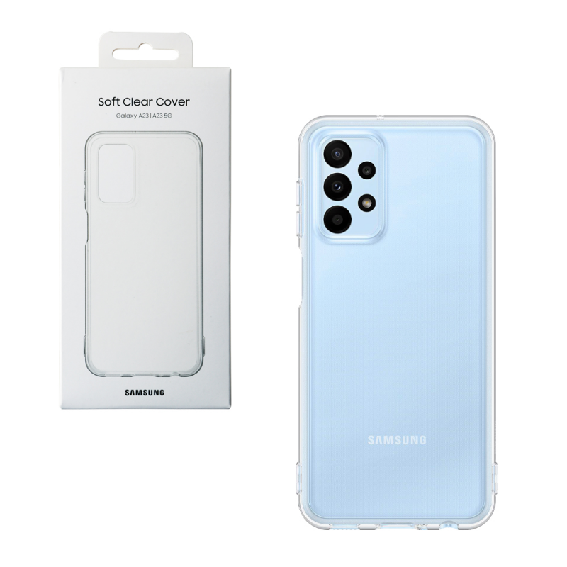 Оригинален гръб Samsung Soft Clear Cover за Galaxy A23 5G - Прозрачен,. EF-QA235TTE