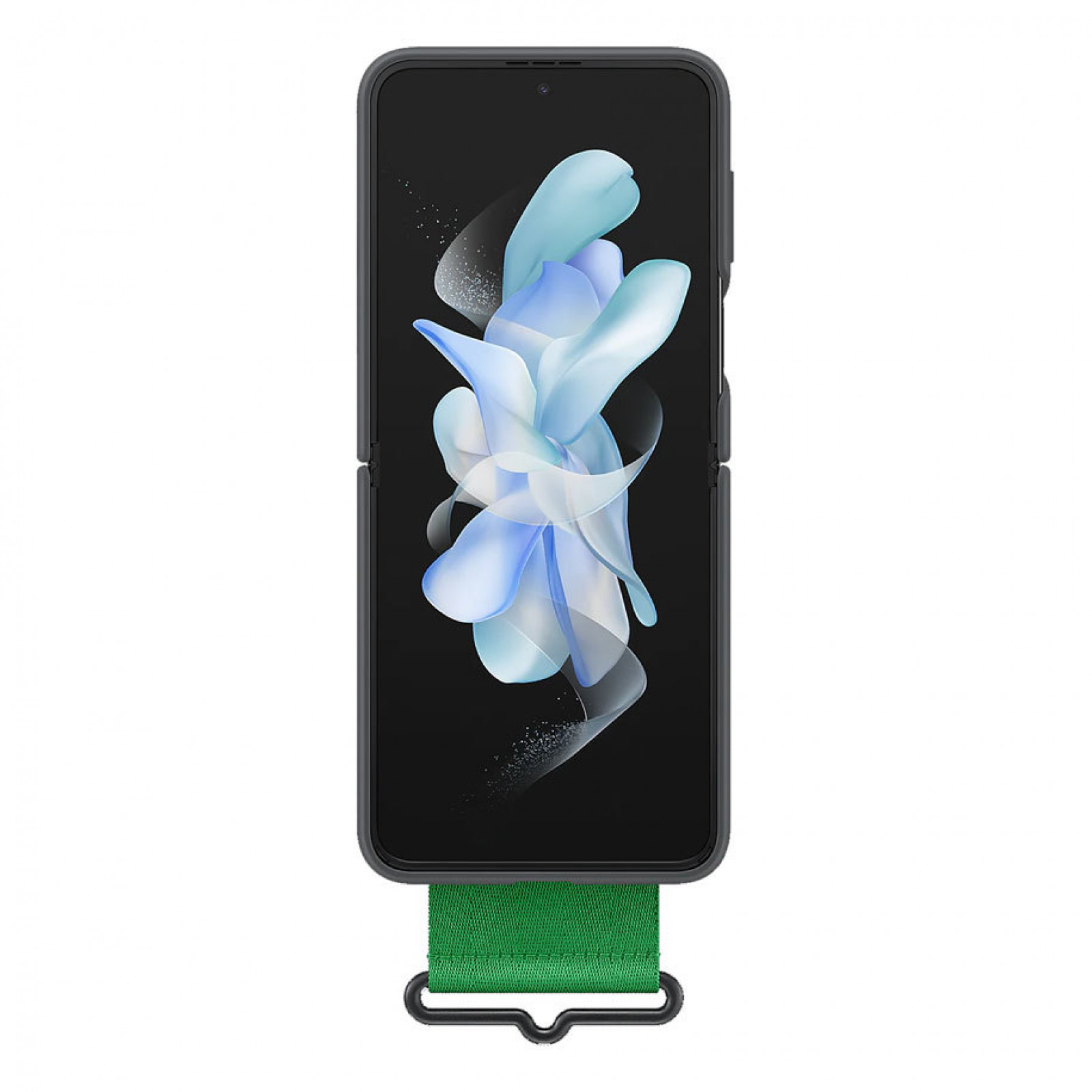 Оригинален гръб Samsung Silicone Cover with Strap за Samsung Galaxy Z Flip 4 - Черен, EF-GF721TBE