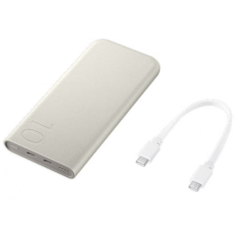 Външна батерия Samsung FastCharge Powerbank 2x USB-C 25W 10000mA - Бяла, EB-P3400XUE