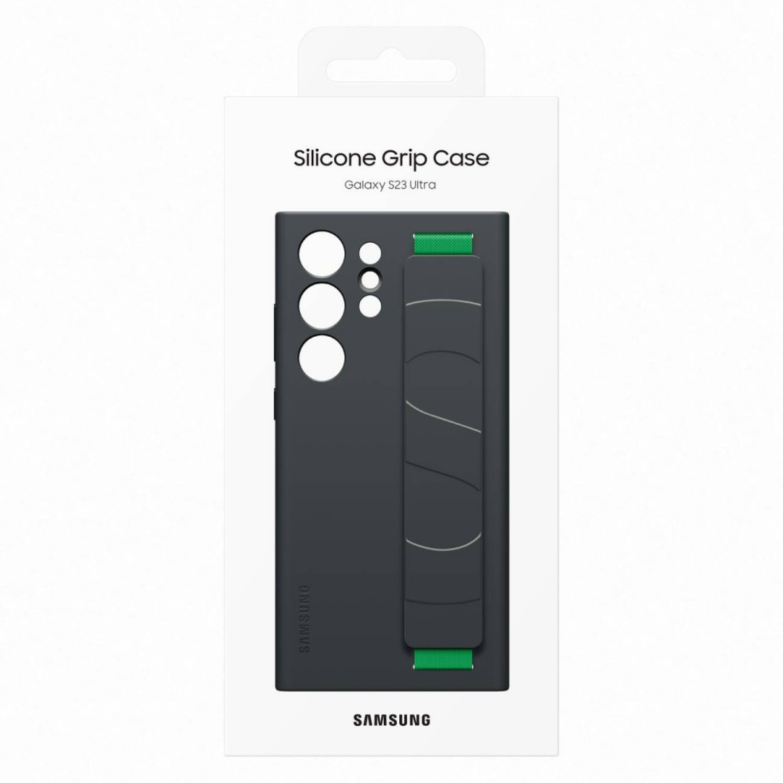 Оригинален гръб Samsung Silicone Cover with Strap за Galaxy S23 Ultra - Черен, EF-GS918TBE