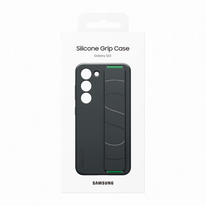 Оригинален гръб Samsung Silicone Cover with Strap за Galaxy S23 - Черен, EF-GS911TBE
