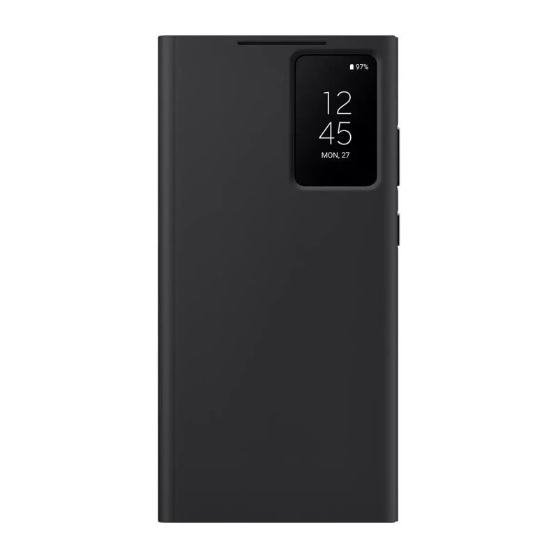 Оригинален калъф Samsung Clear View Case за Galaxy S23 Ultra - Черен, EF-ZS918CBE
