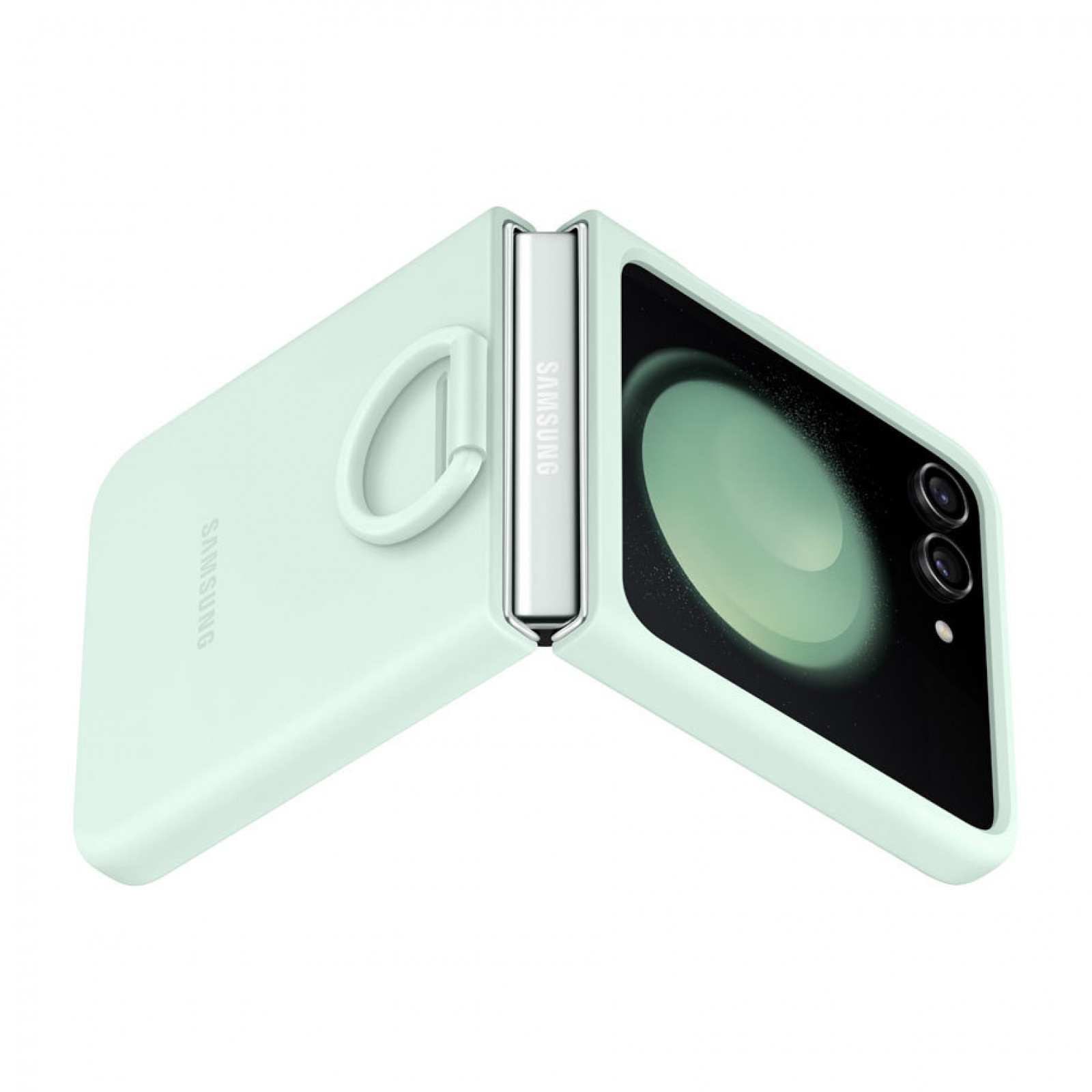 Оригинален гръб Samsung Silicone Cover with Ring за Galaxy Z Flip 5 - Ocean, EF-PF731TME
