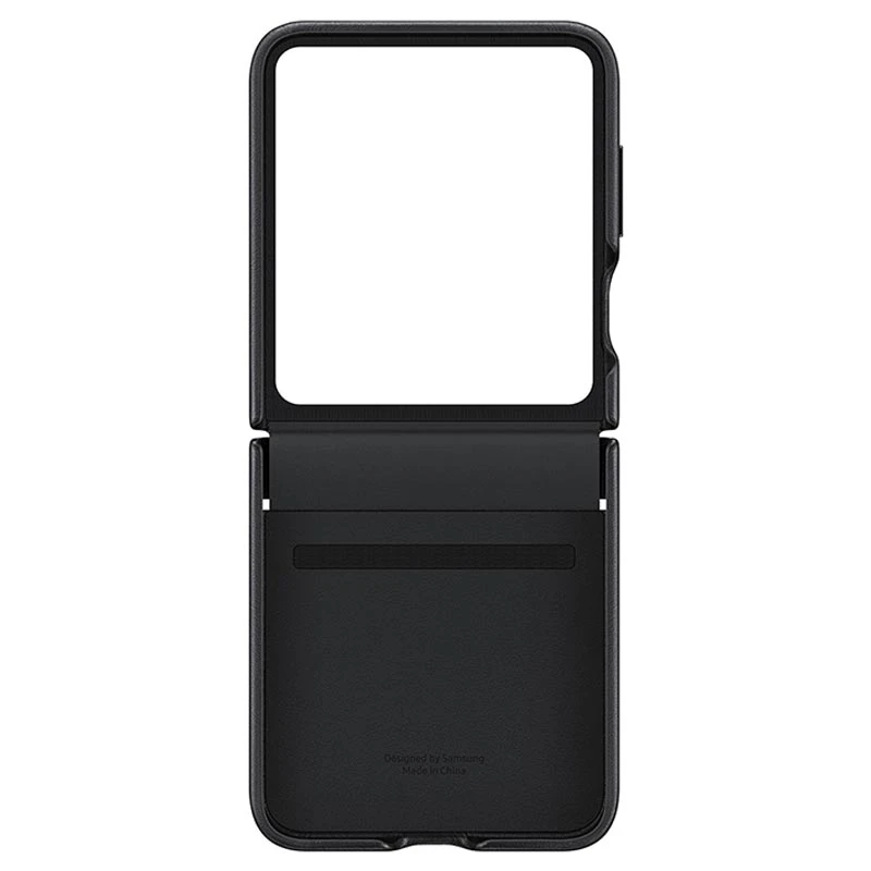Оригинален гръб Samsung Leather Cover за Galaxy Z Flip 5 - Черен, EF-VF731PBE