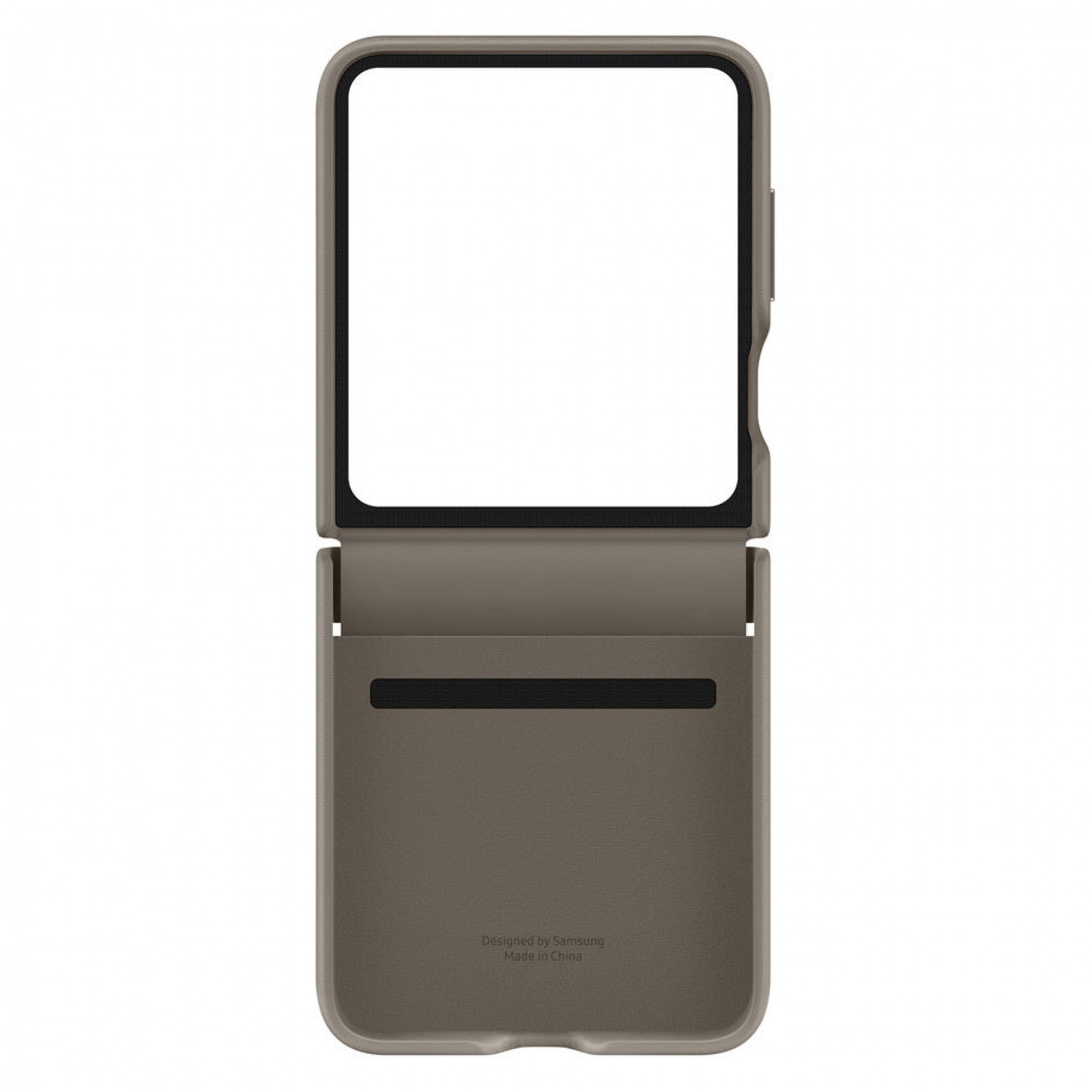 Оригинален гръб Samsung Leather Cover за Galaxy Z Flip 5 - Etoupe, EF-VF731PAE