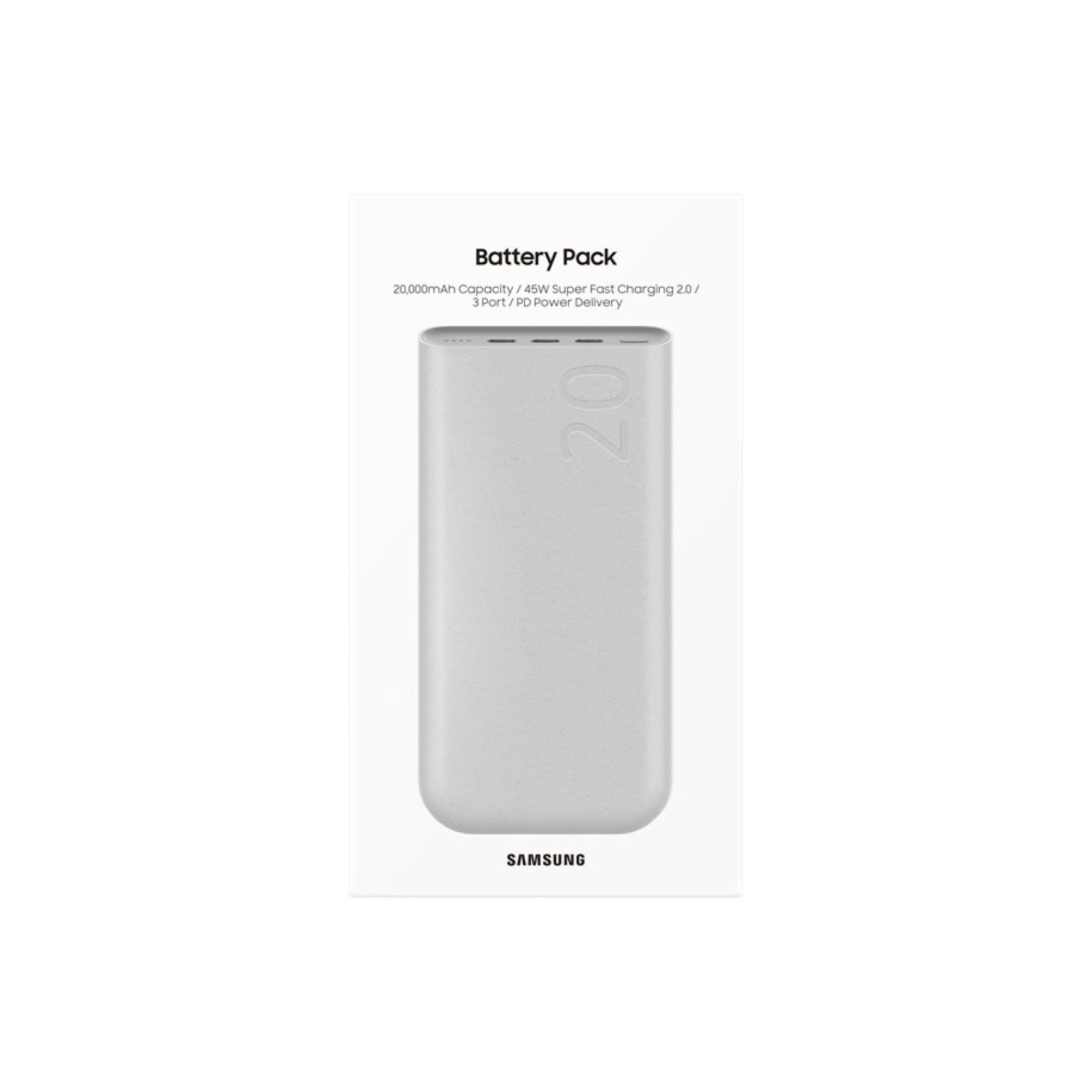 Външна батерия Samsung Powerbank 3x USB-C 45W 20000mAh - Бежова, EB-P4520XUE