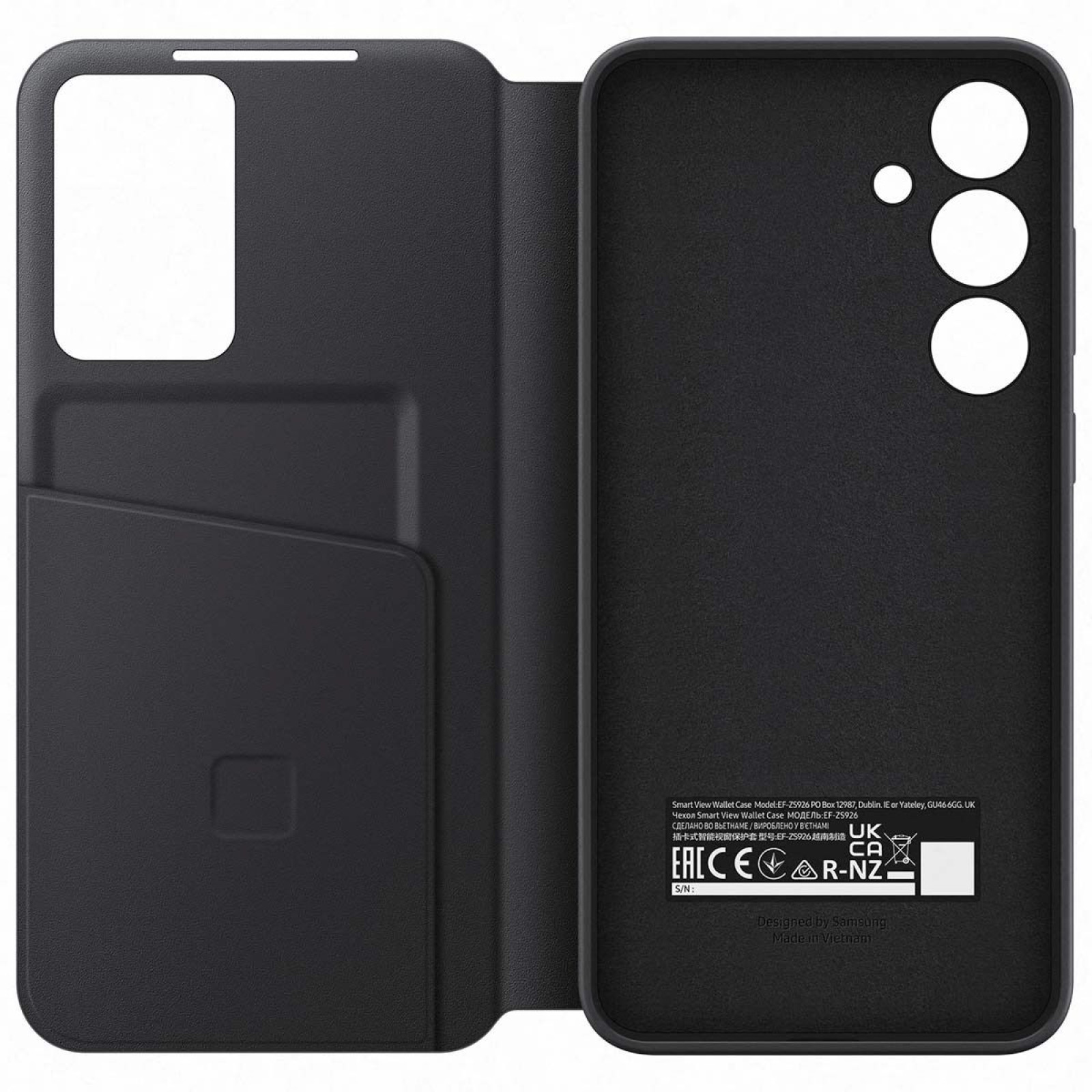 Оригинален калъф Samsung S-View Case за Galaxy S24 Plus - Черен, EF-ZS926CBE