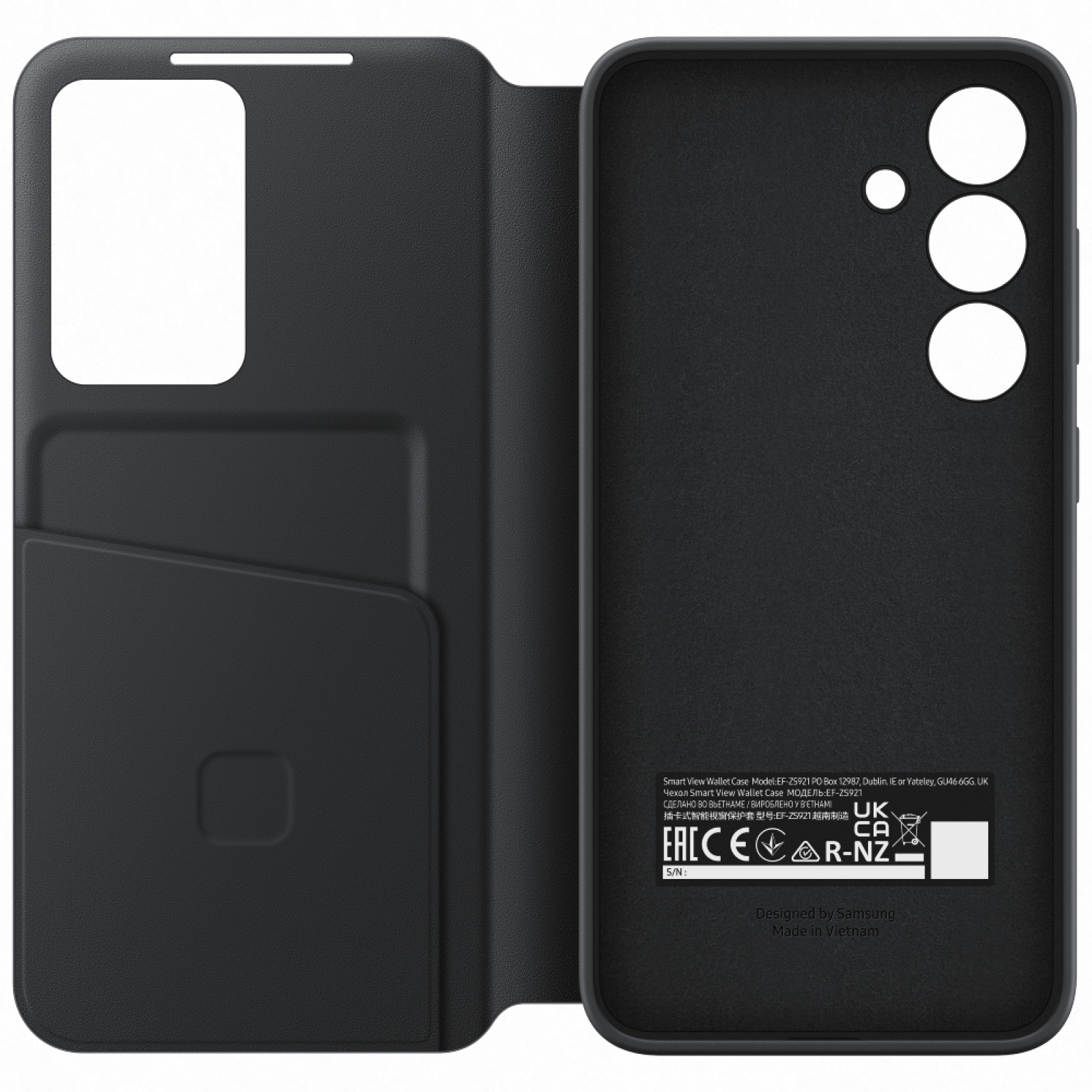 Оригинален калъф Samsung S-View Case за Galaxy S24 - Черен, EF-ZS921CBE