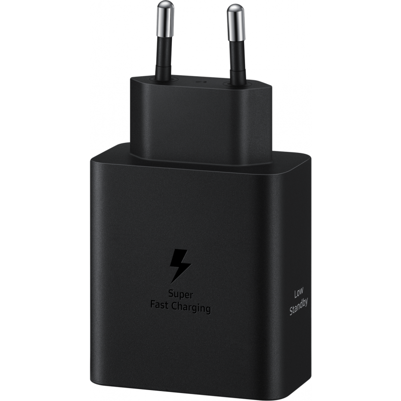 Оригинално Зарядно 220V  Samsung Dual USB-C 50W Travel Charger + USB-C Data C - Черно, EP-T5020XBE