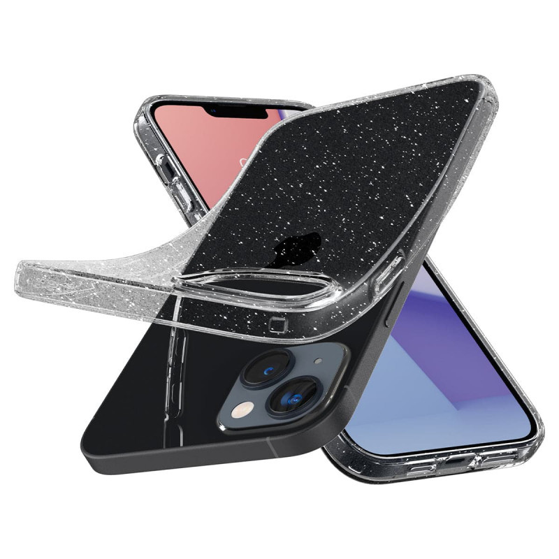 Гръб Spigen Liquid Crystal Glitter за iPhone 14 Plus - Прозрачен с блясък