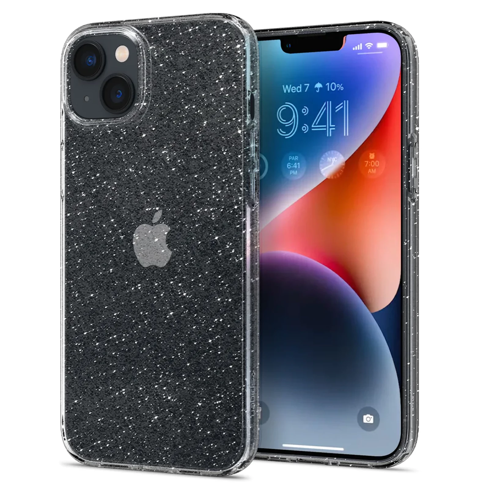 Гръб Spigen Liquid Crystal Glitter за iPhone 14 Plus - Прозрачен с блясък