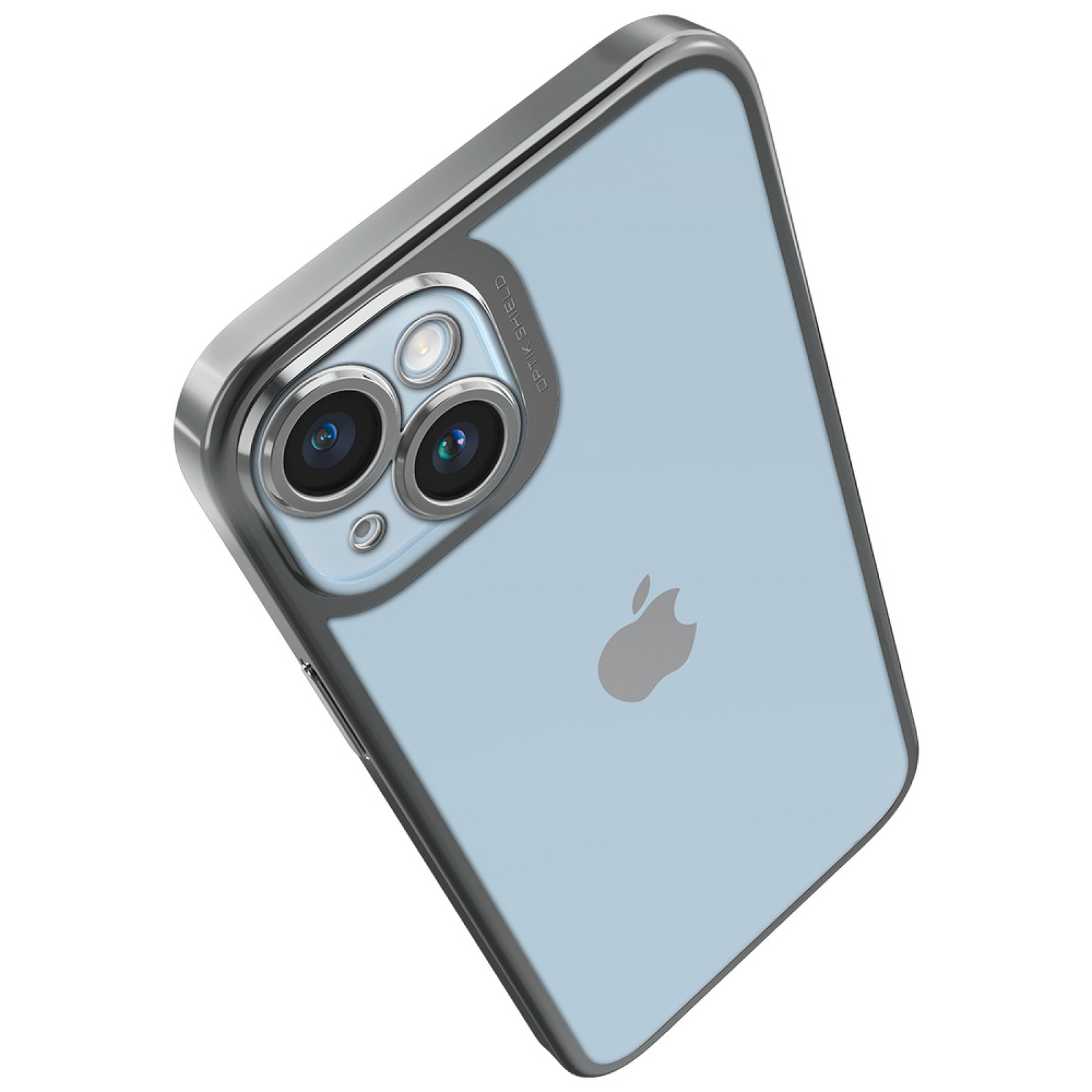 Гръб Spigen Optik Crystal за  iPhone 14, 13 - Порзрачен със сребриста рамка