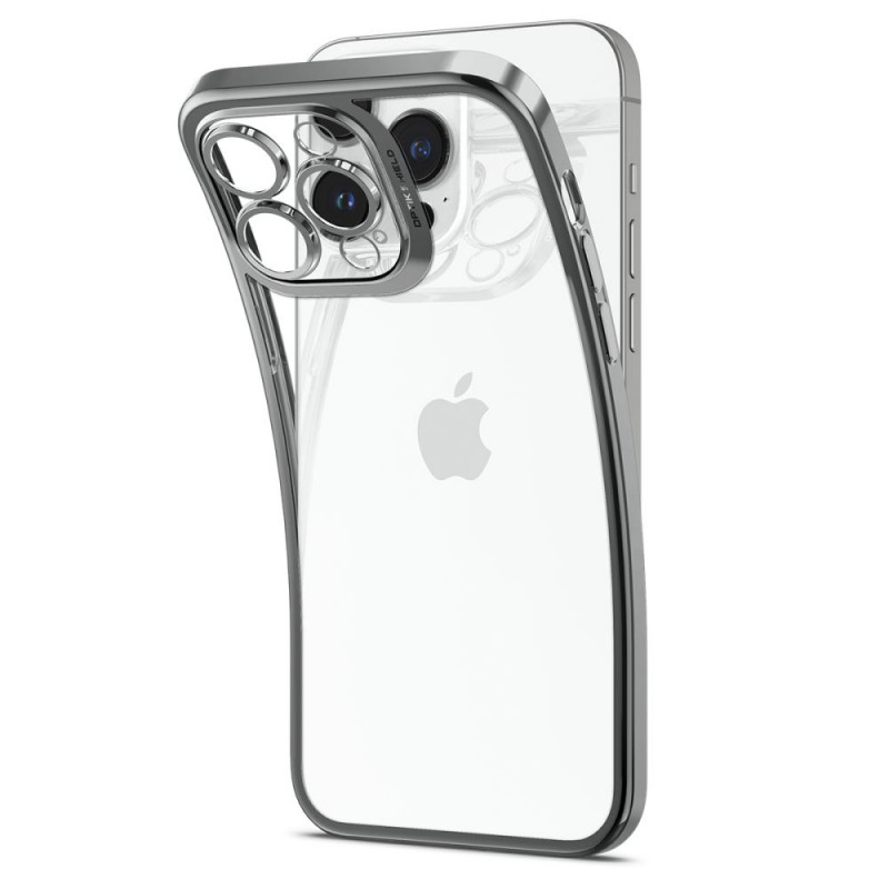 Гръб Spigen Optik Crystal за  iPhone 14 Pro Max - Порзрачен със сребриста рамка